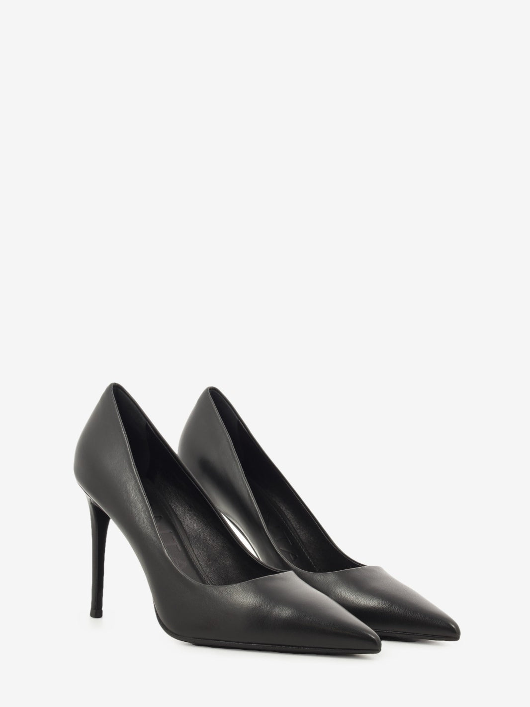 Black nappa leather pumps
