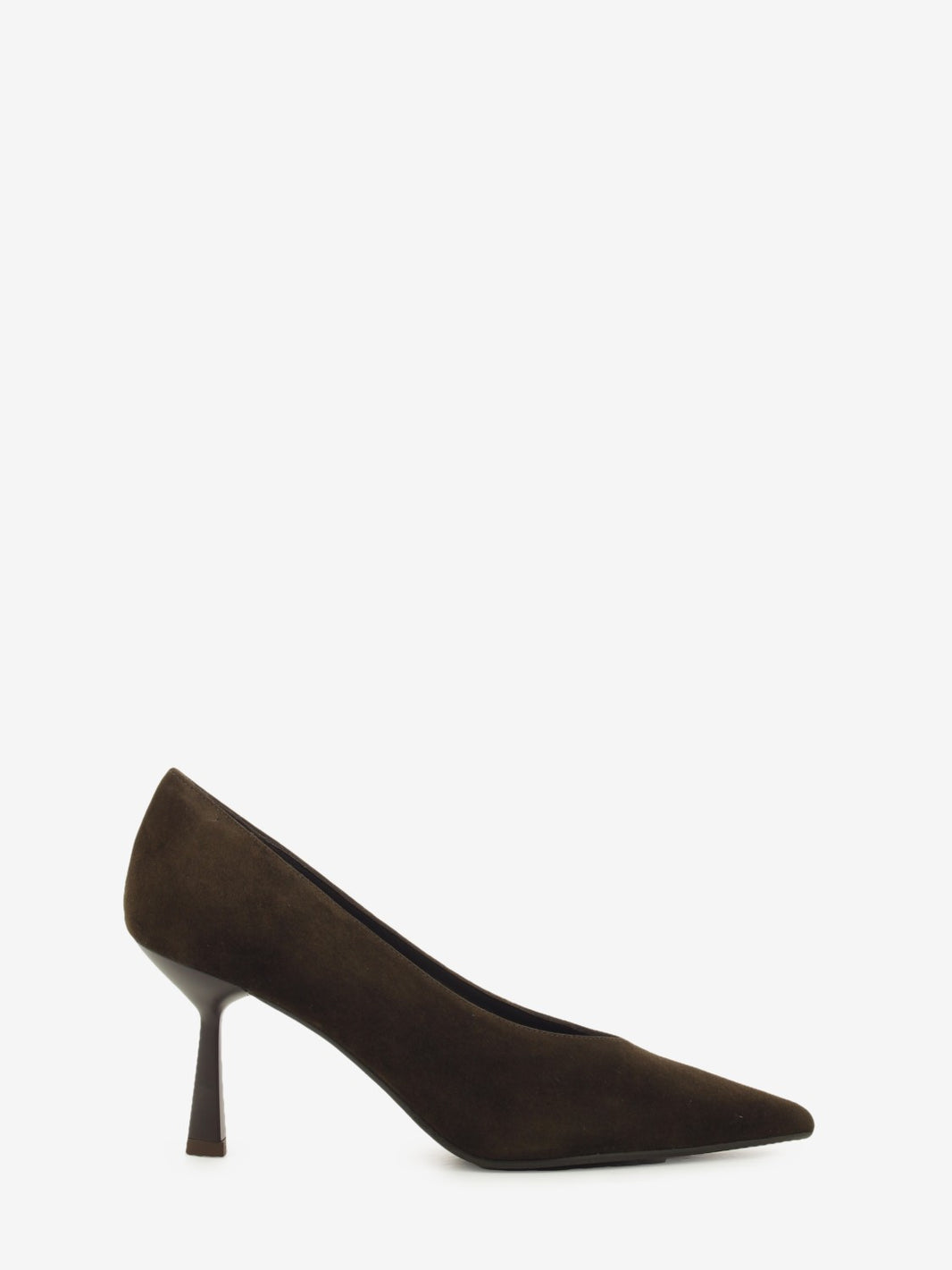 Dark brown suede Lia pumps