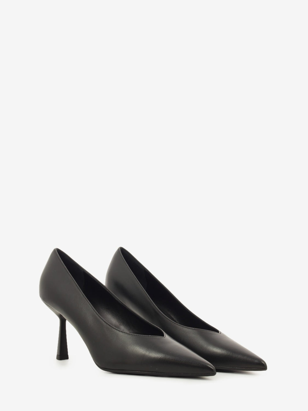 Lia black nappa leather pumps