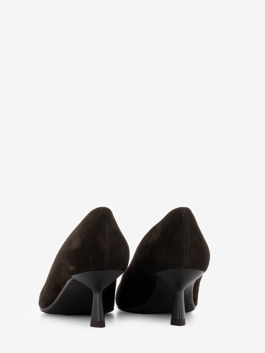 Dècolletè tacco a rocchetto camoscio moro