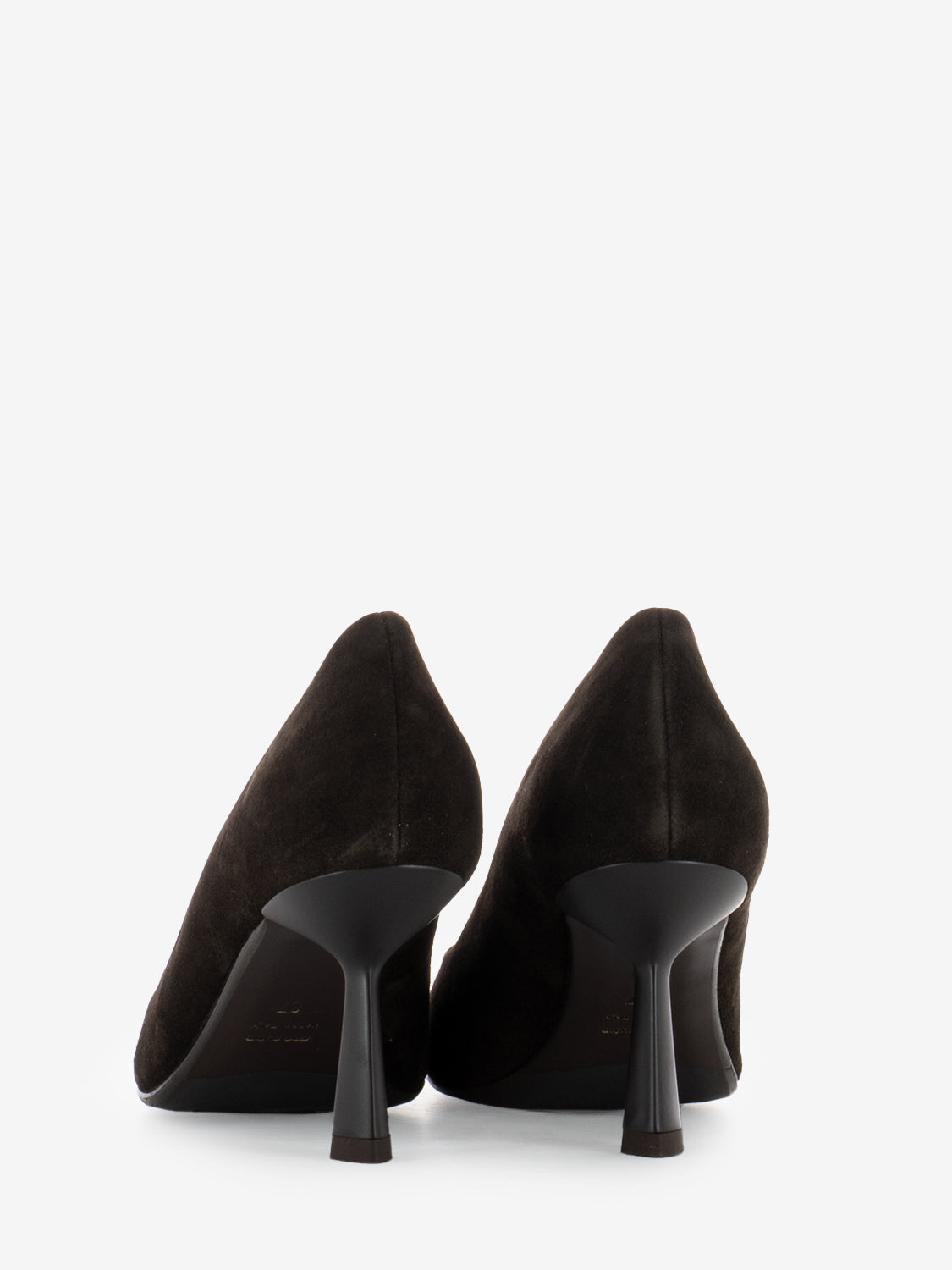 Dècolletè tacco alto a rocchetto camoscio moro