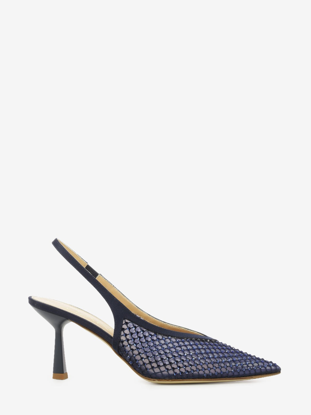 Slingback con strass blu