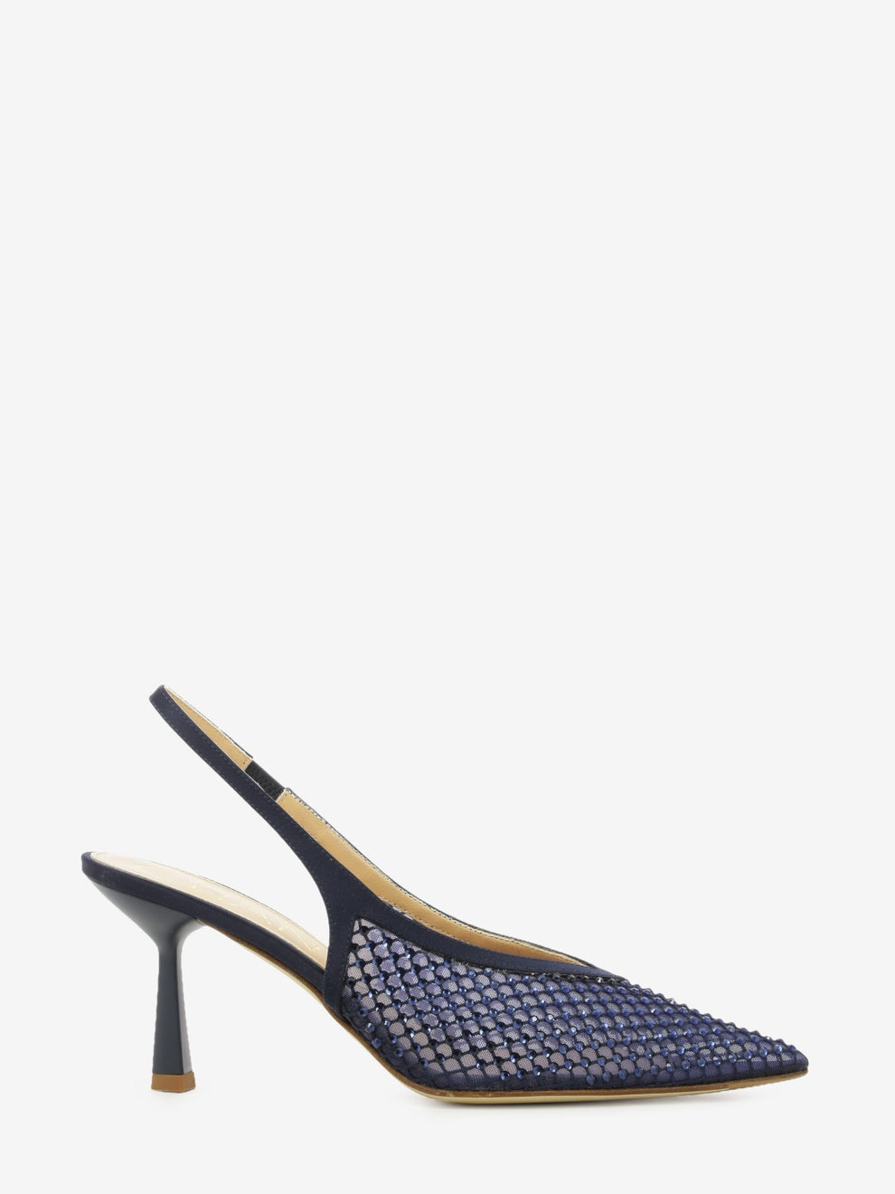 Blue rhinestone slingbacks