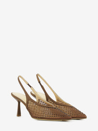 Brown rhinestone slingback