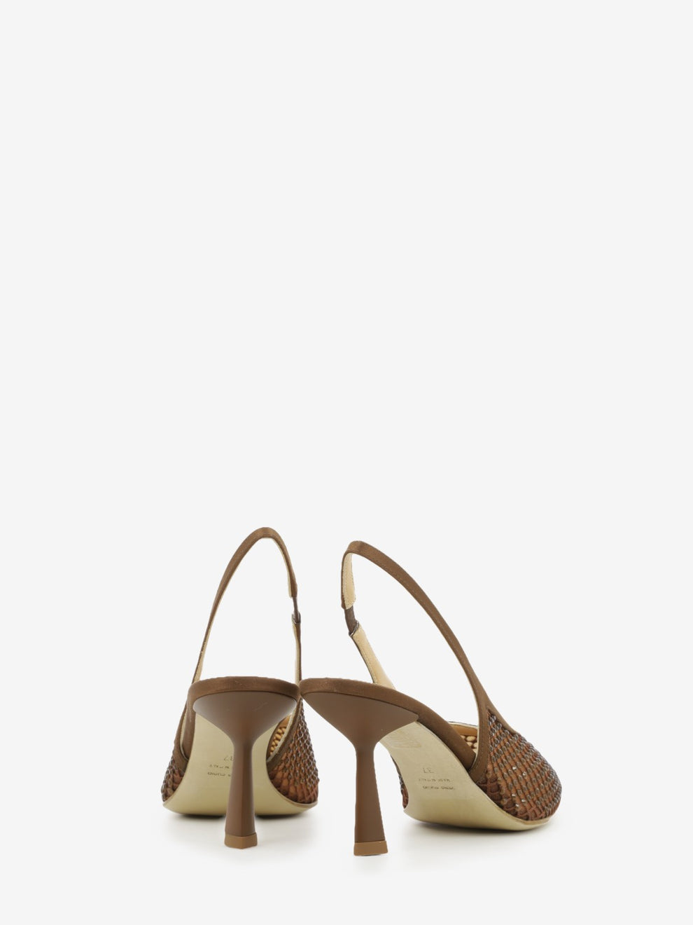 Brown rhinestone slingback