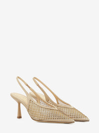 Nude rhinestone slingbacks