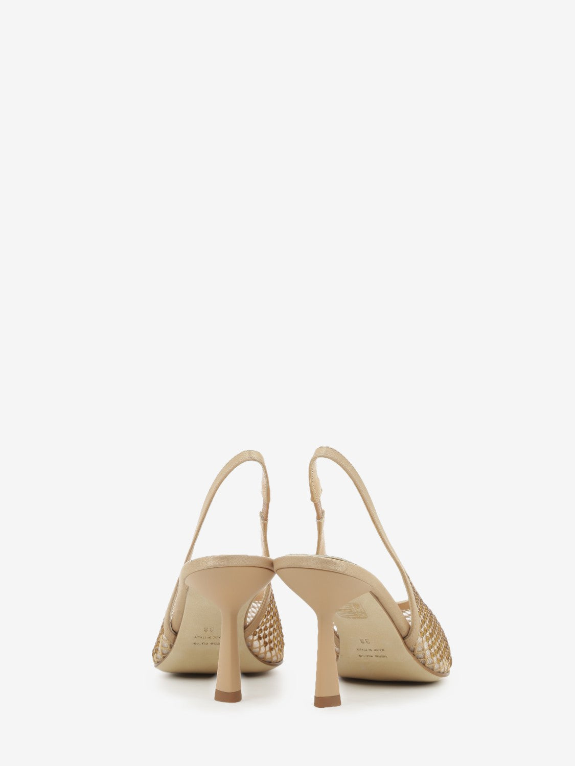 Nude rhinestone slingbacks