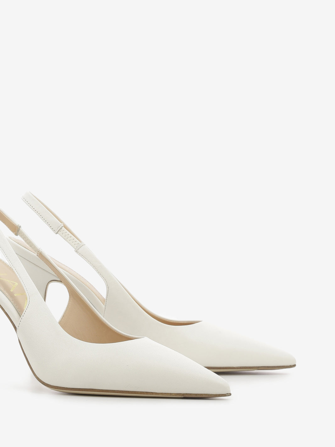 Slingback in pelle avorio