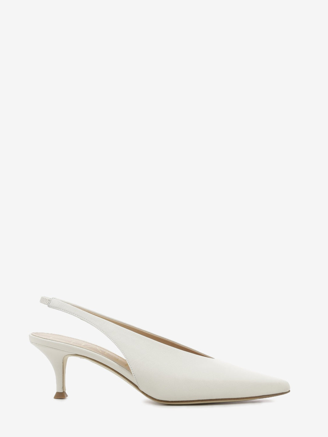 Slingback in pelle avorio
