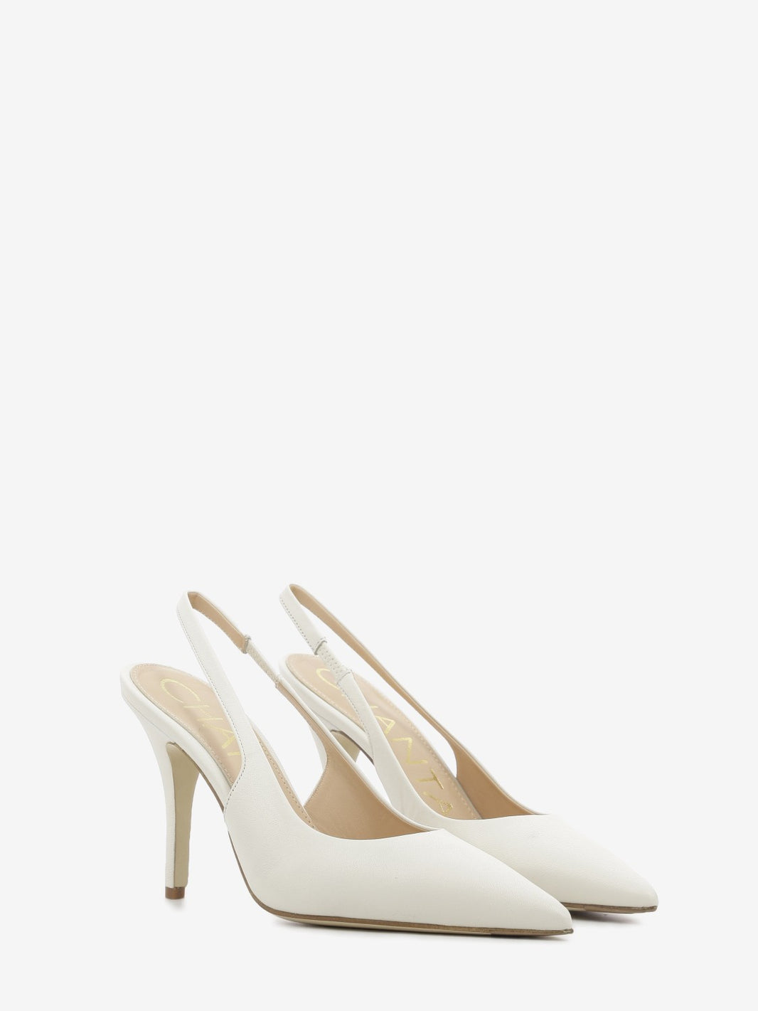 Slingback in pelle avorio