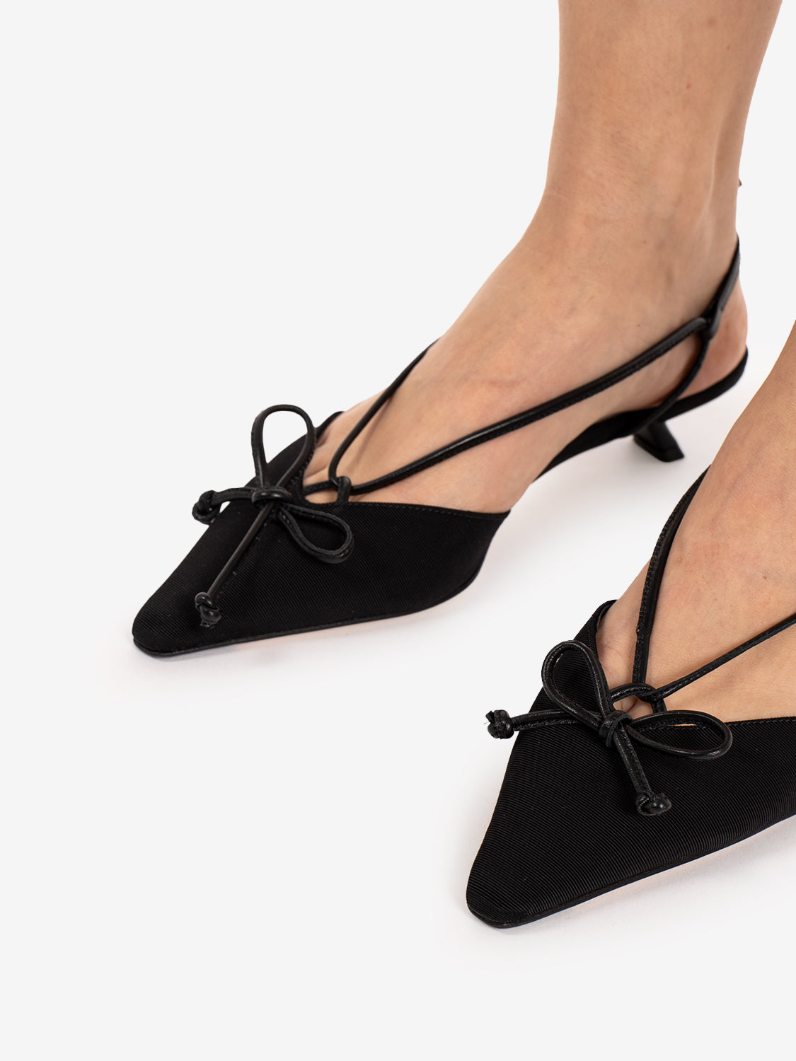 Black fabric slingback
