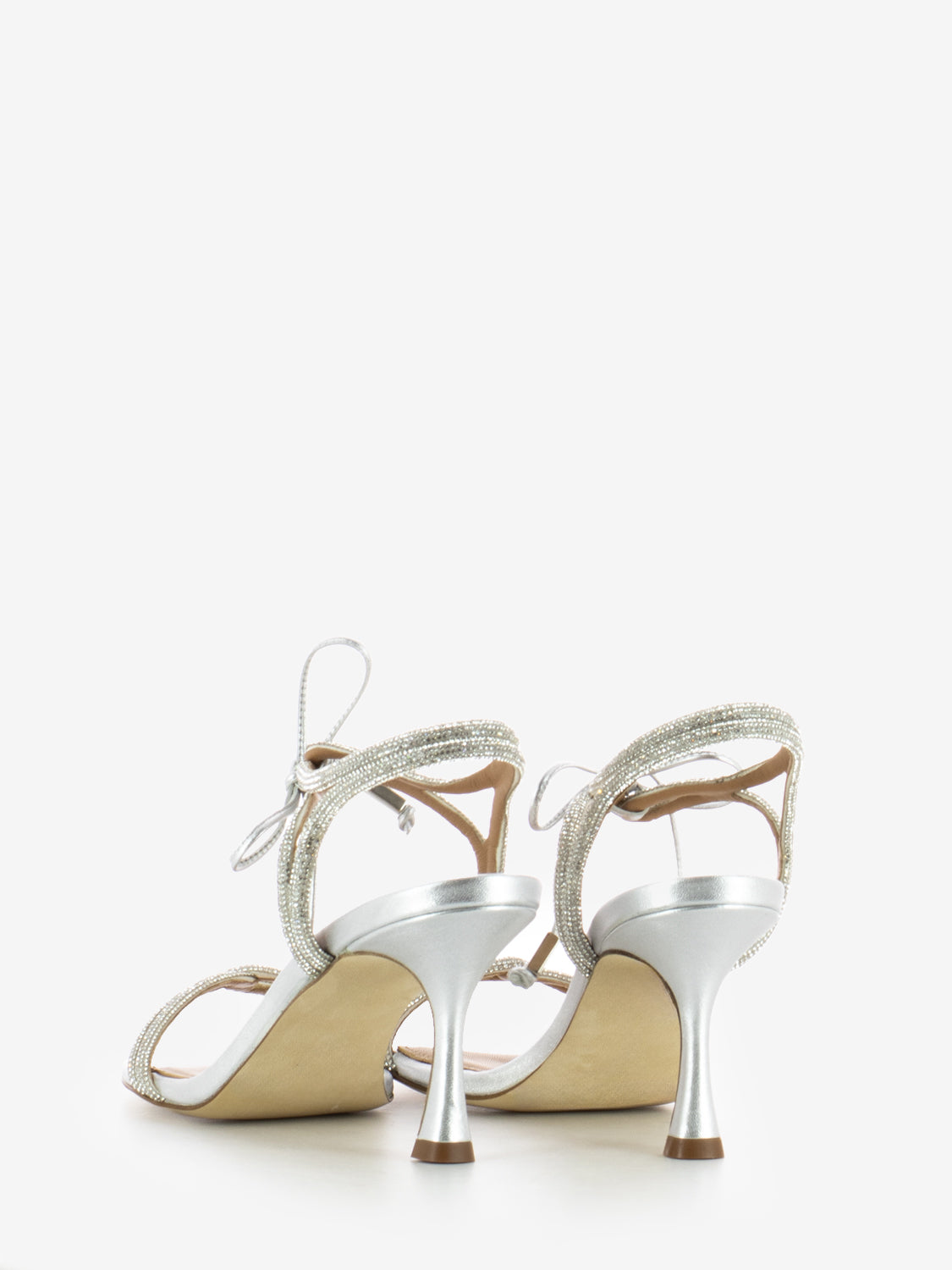 Sandali con pietre brillanti argento