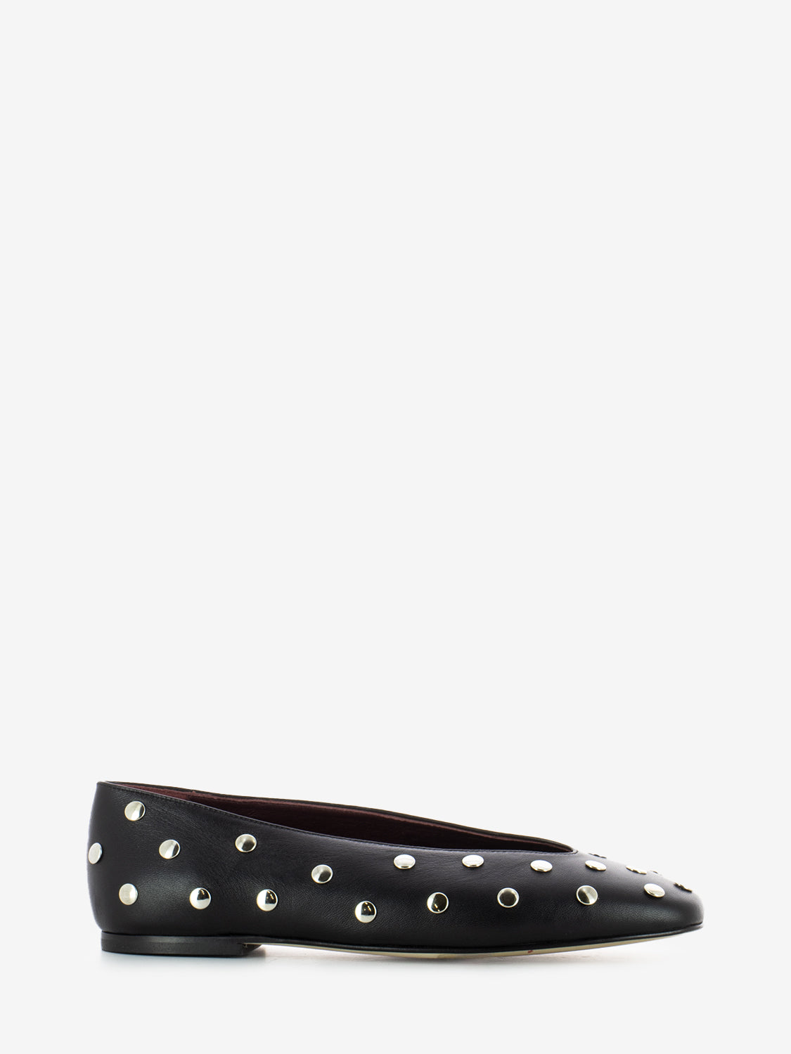 Ballerine in pelle con borchie nero