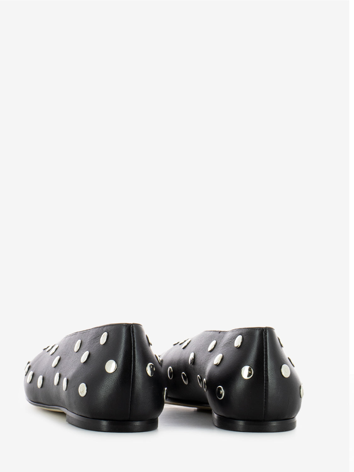 Ballerine in pelle con borchie nero