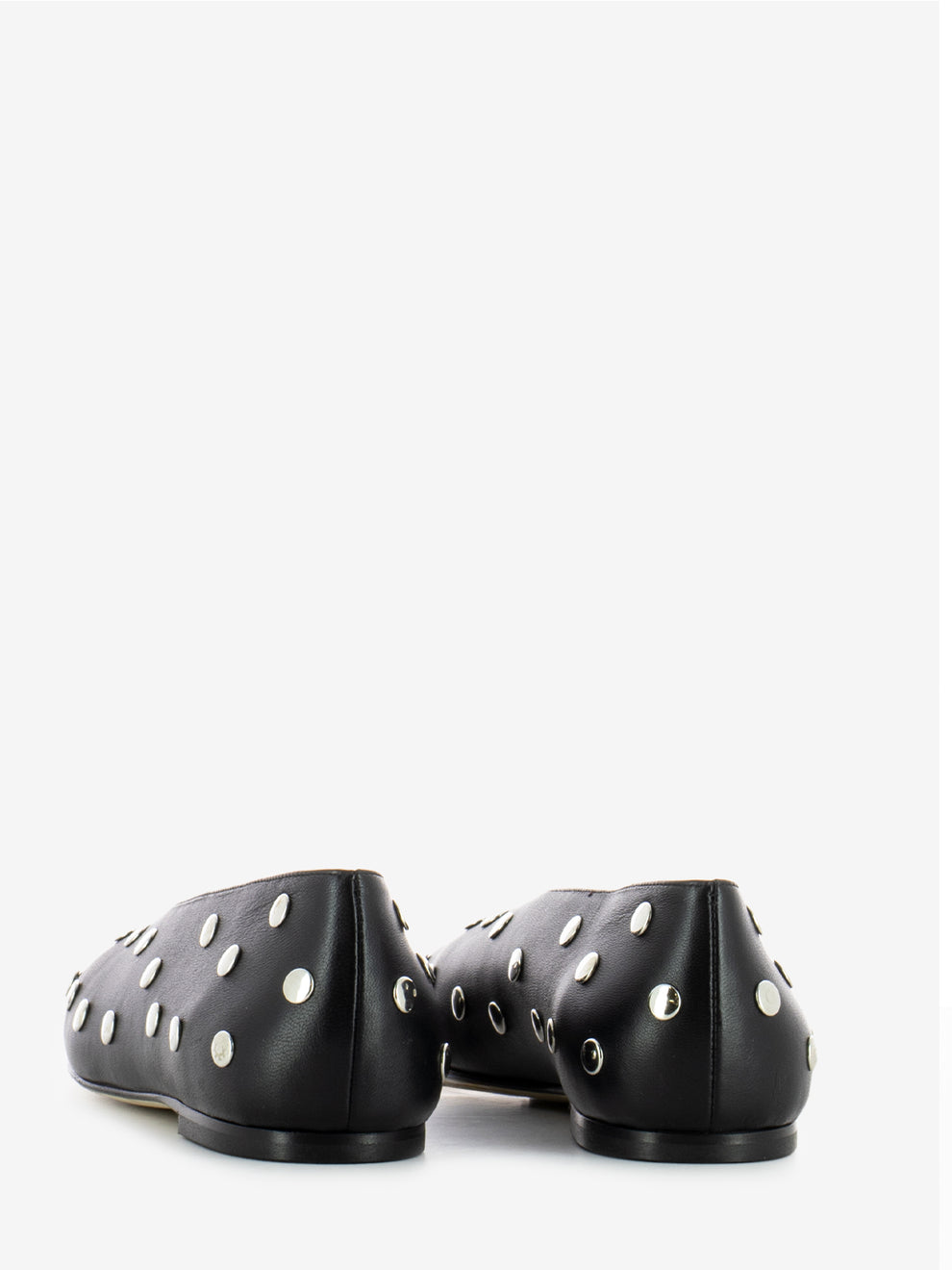 Ballerine in pelle con borchie nero