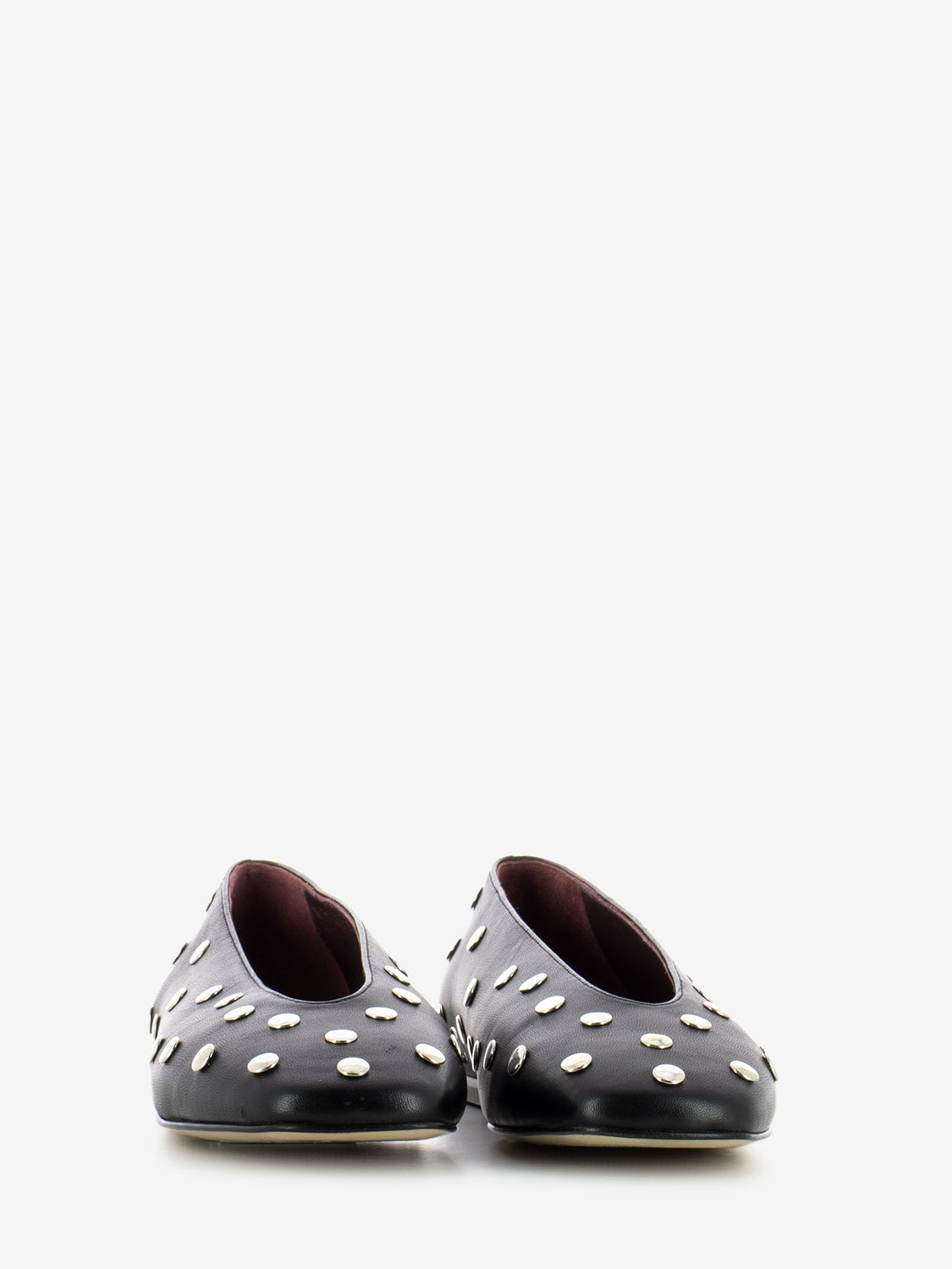 Ballerine in pelle con borchie nero