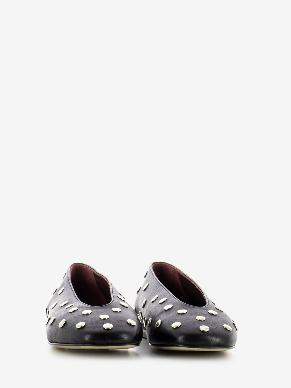 Ballerine in pelle con borchie nero