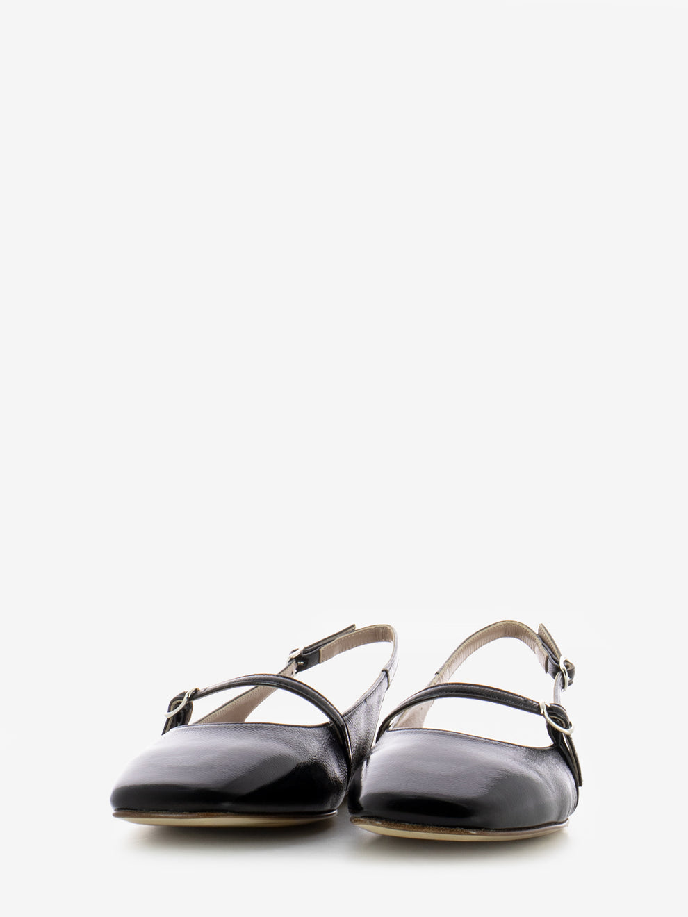 Slingback Ester a punta quadrata nera
