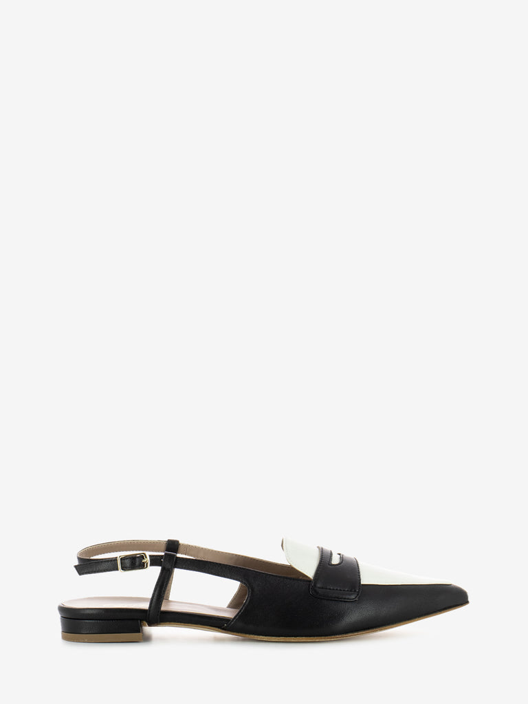 CHEVILLE - Slingback Fiammetta nero / bianco