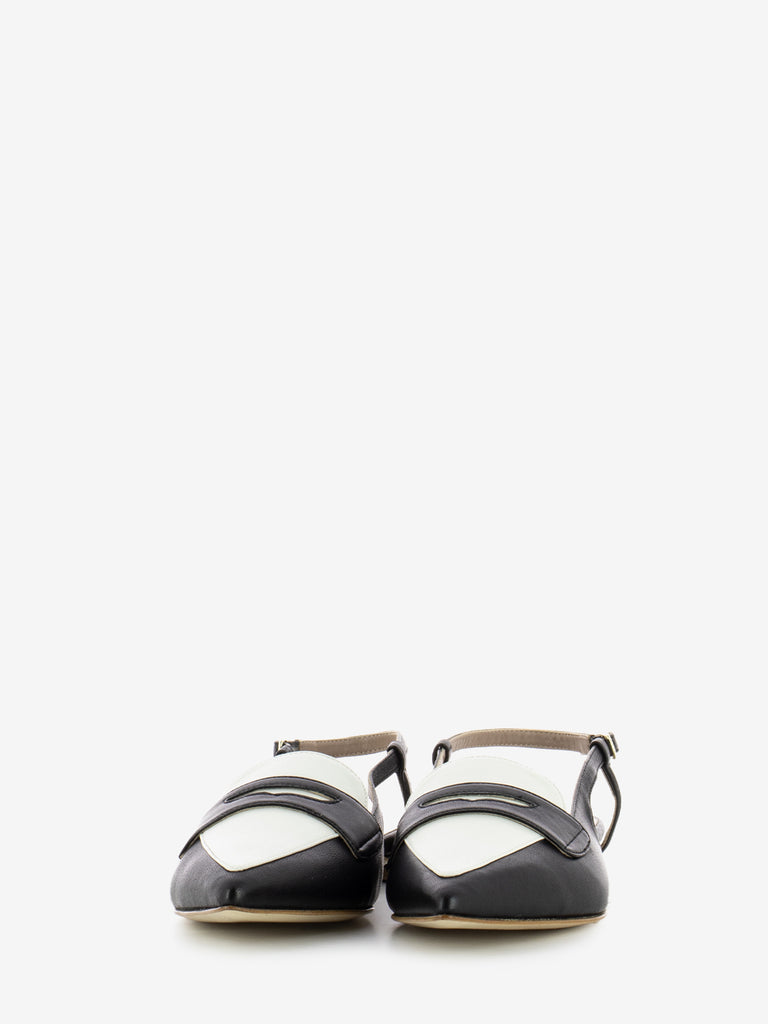 CHEVILLE - Slingback Fiammetta nero / bianco