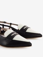 CHEVILLE - Slingback Fiammetta nero / bianco