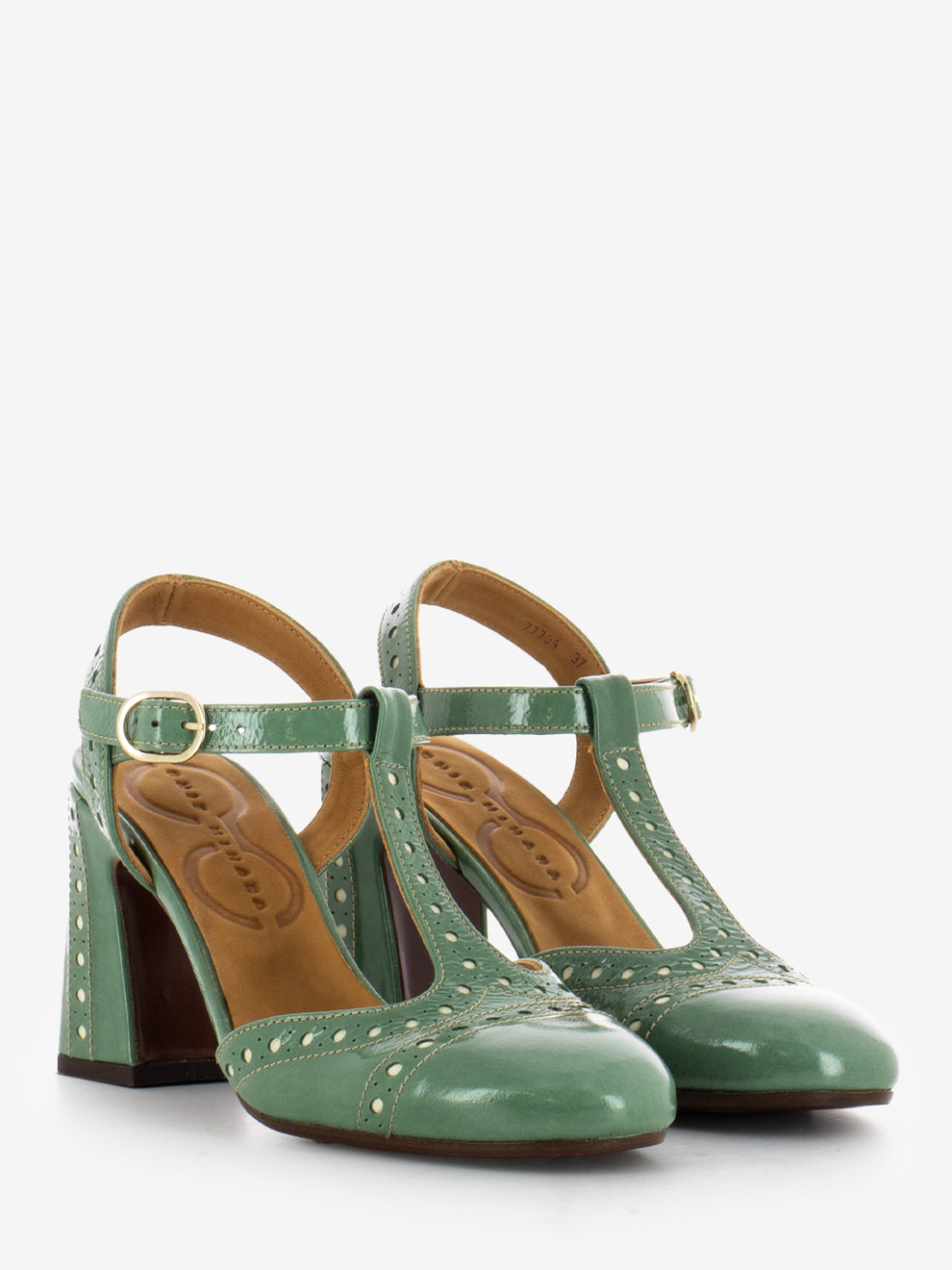 Sandali Mira con tacco verde