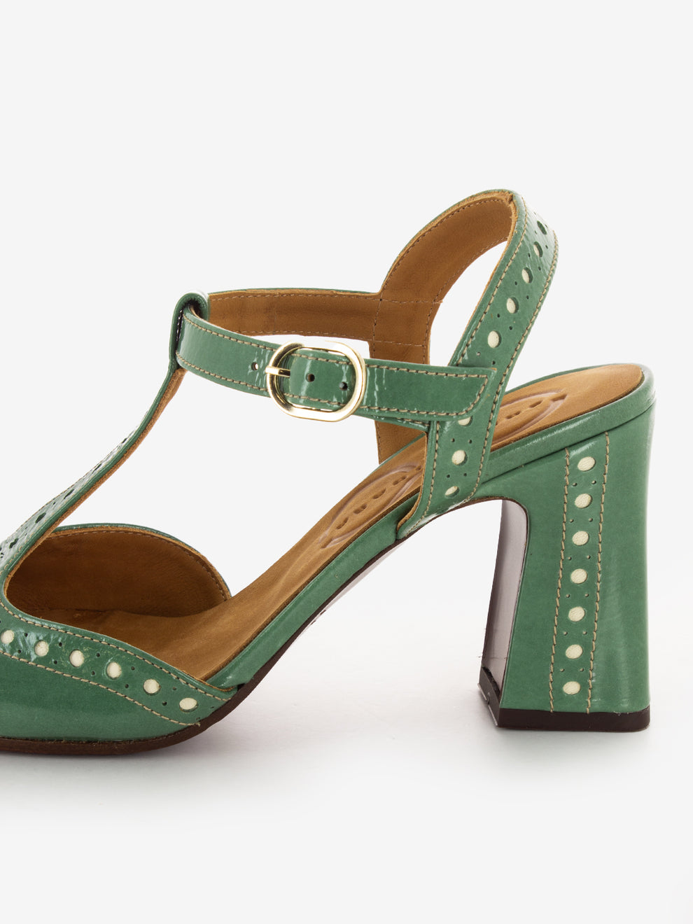Sandali Mira con tacco verde