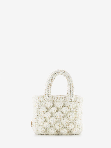 Borsa Zoe uncinetto in lana milk
