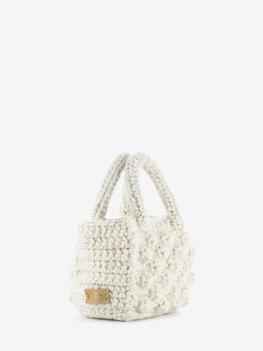 Borsa Zoe uncinetto in lana milk