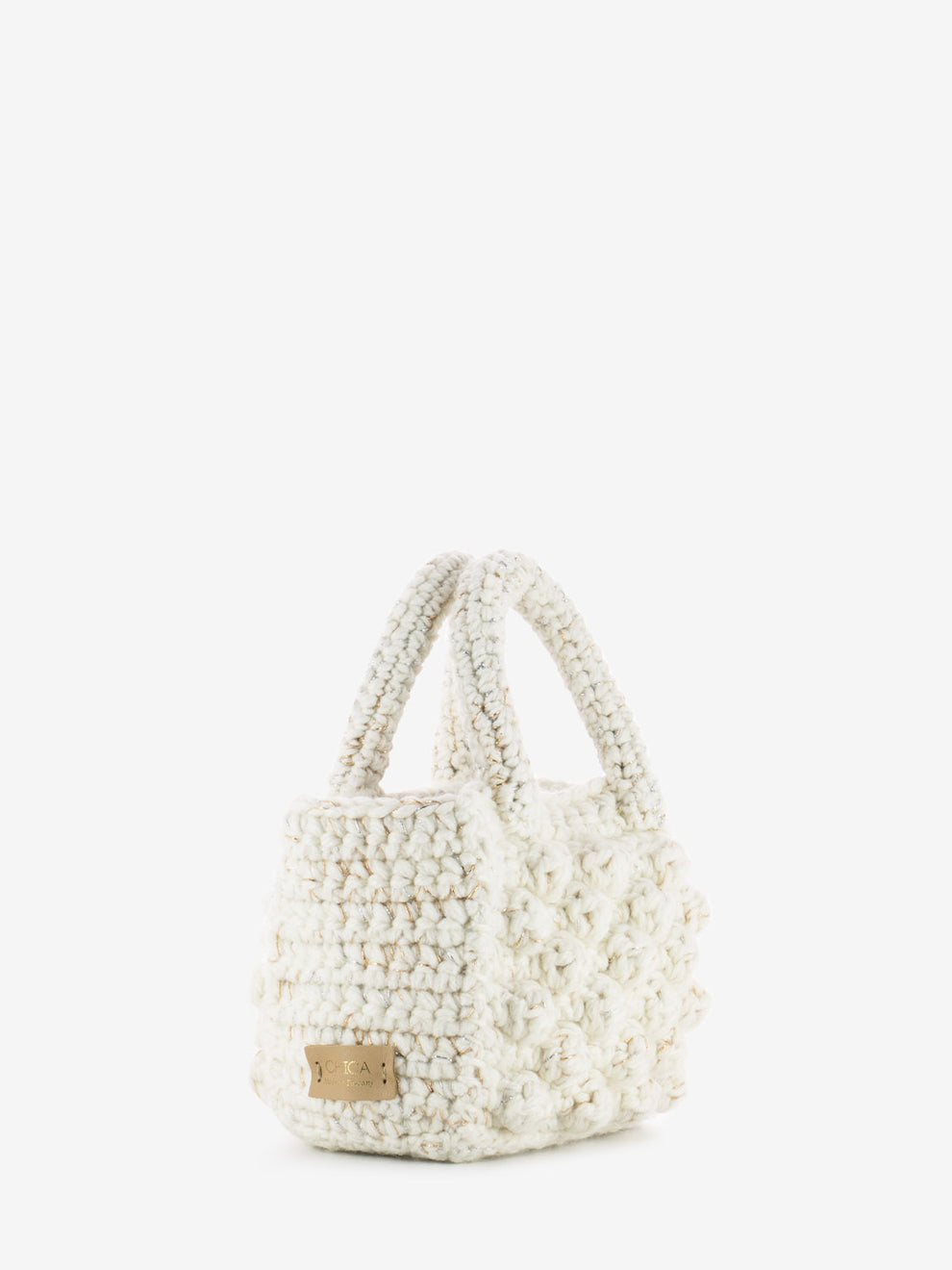 Borsa Zoe uncinetto in lana milk