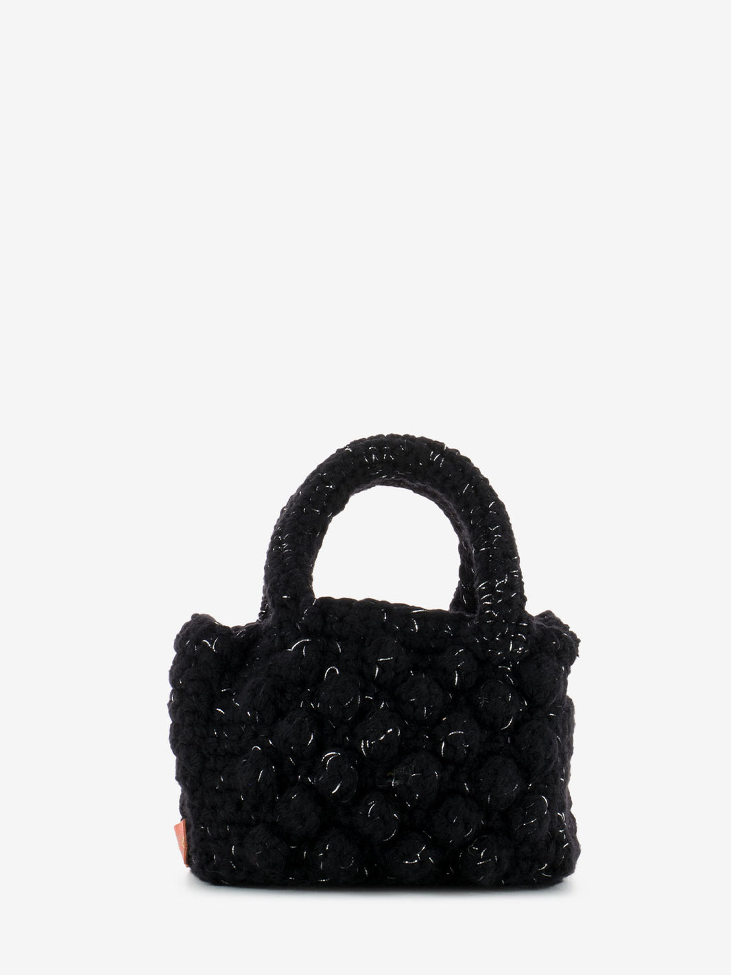 Borsa Zoe uncinetto in lana nero