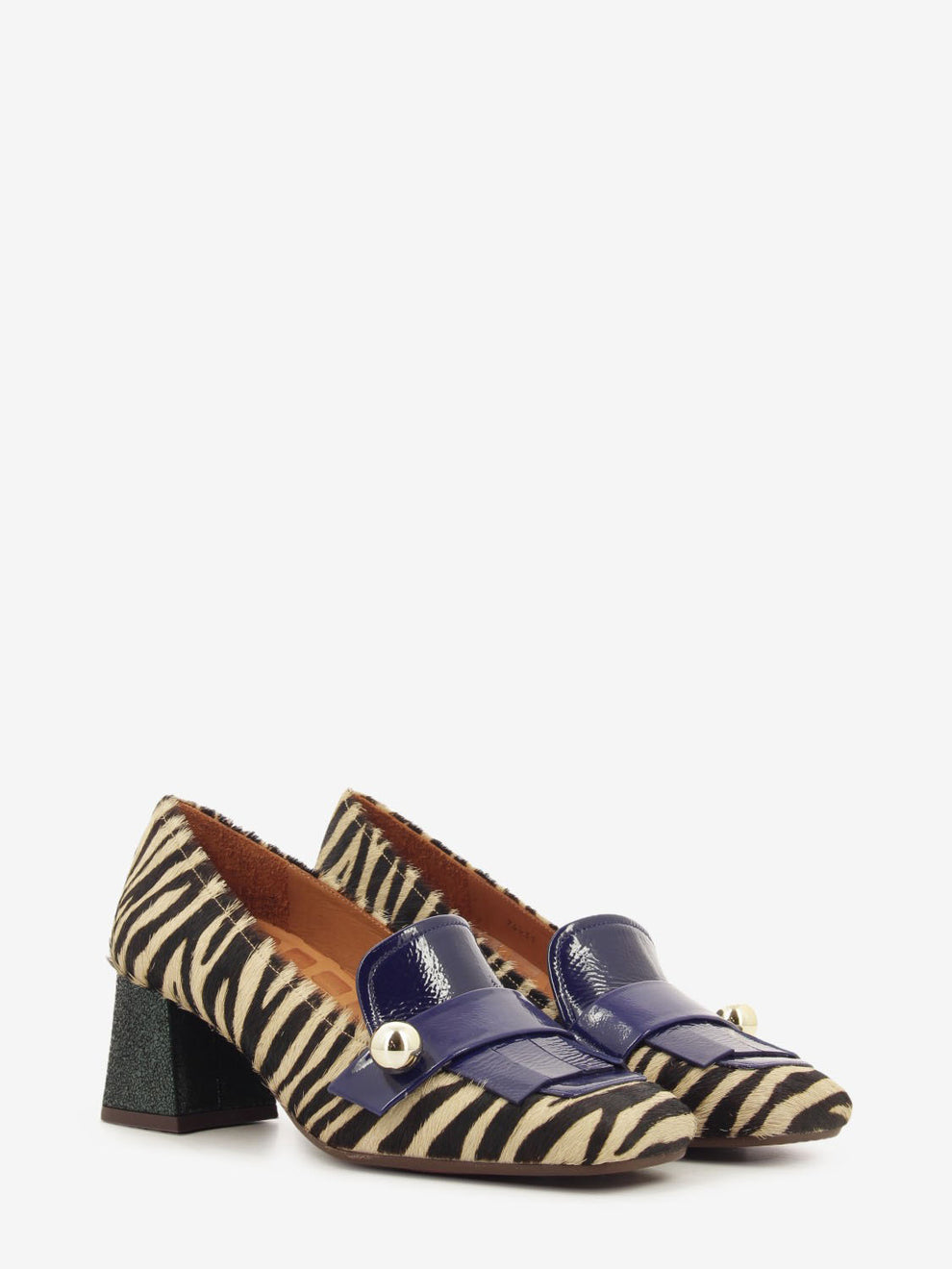 Pinkie zebra / navy loafers