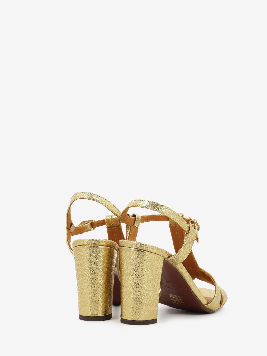 Bafrica gold leather heel sandals