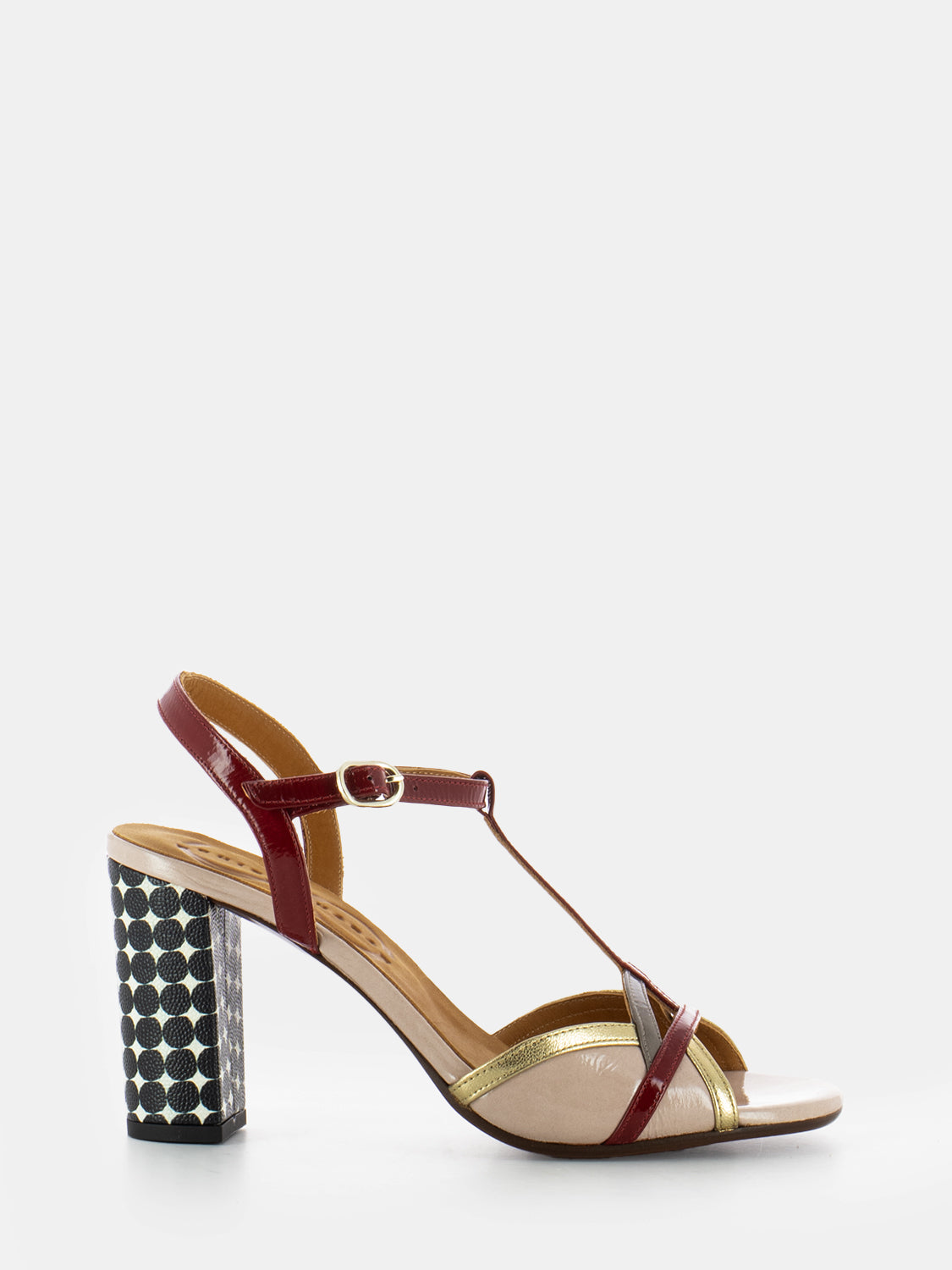 Sandali con tacco dot ash / champagne