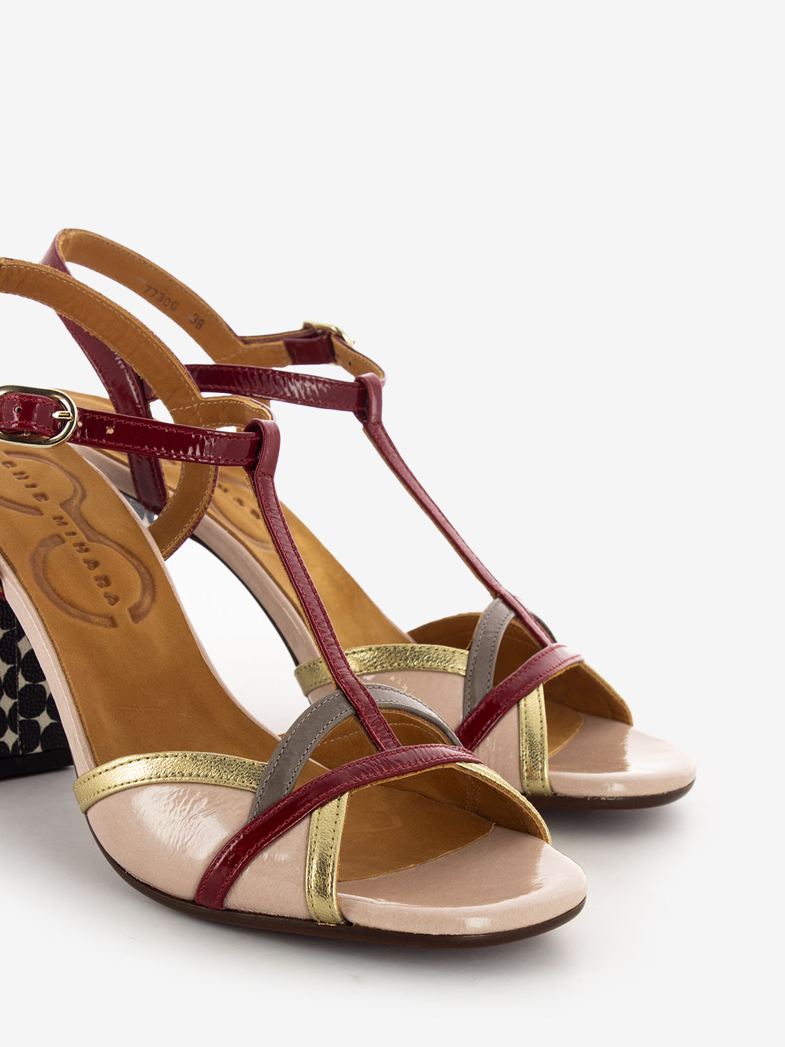 Sandali con tacco dot ash / champagne