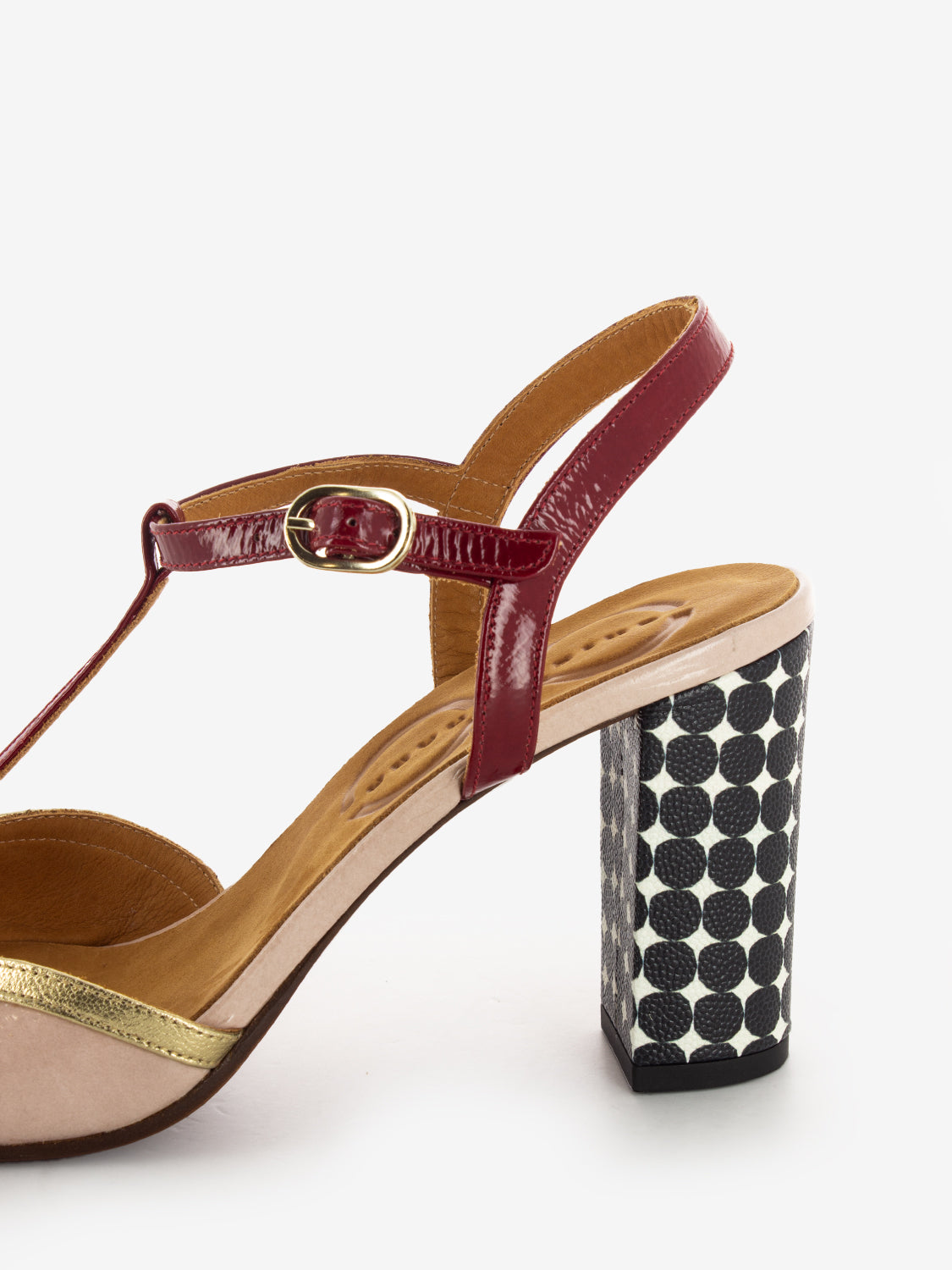 Sandali con tacco dot ash / champagne