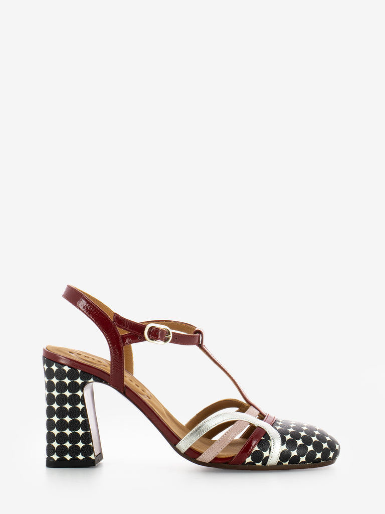 CHIE MIHARA - Sandali con tacco dot nero / rosso