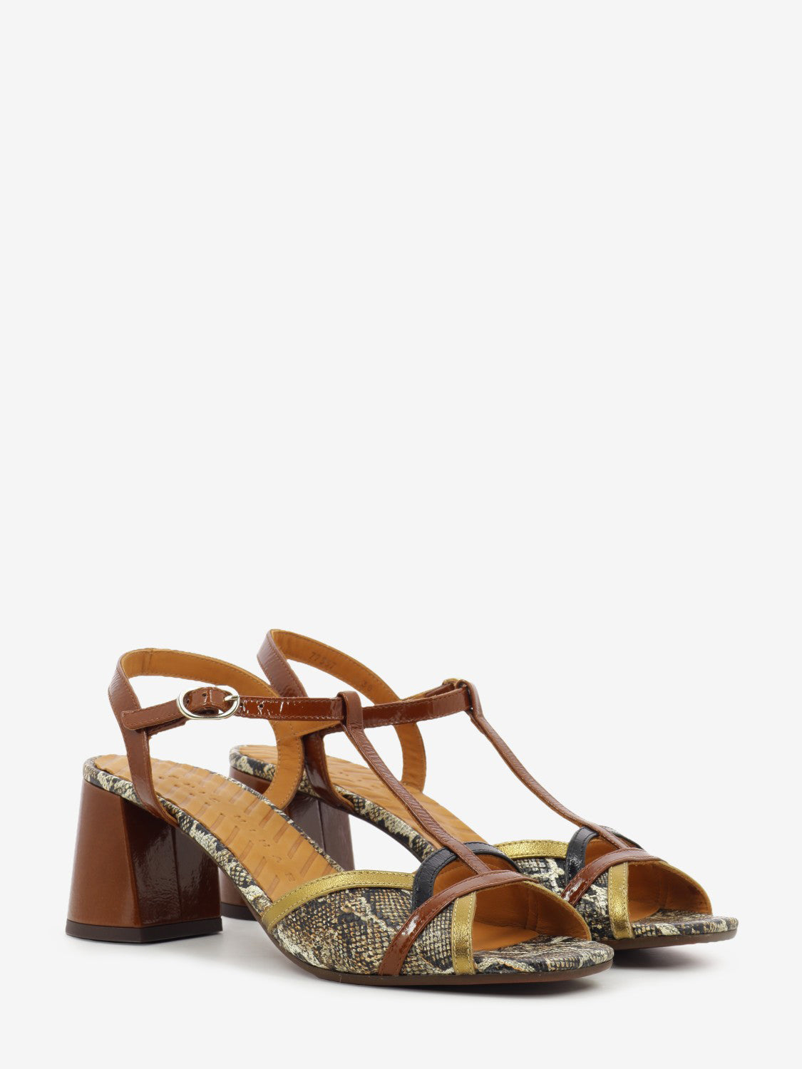Ryejo brown / snake heeled sandals
