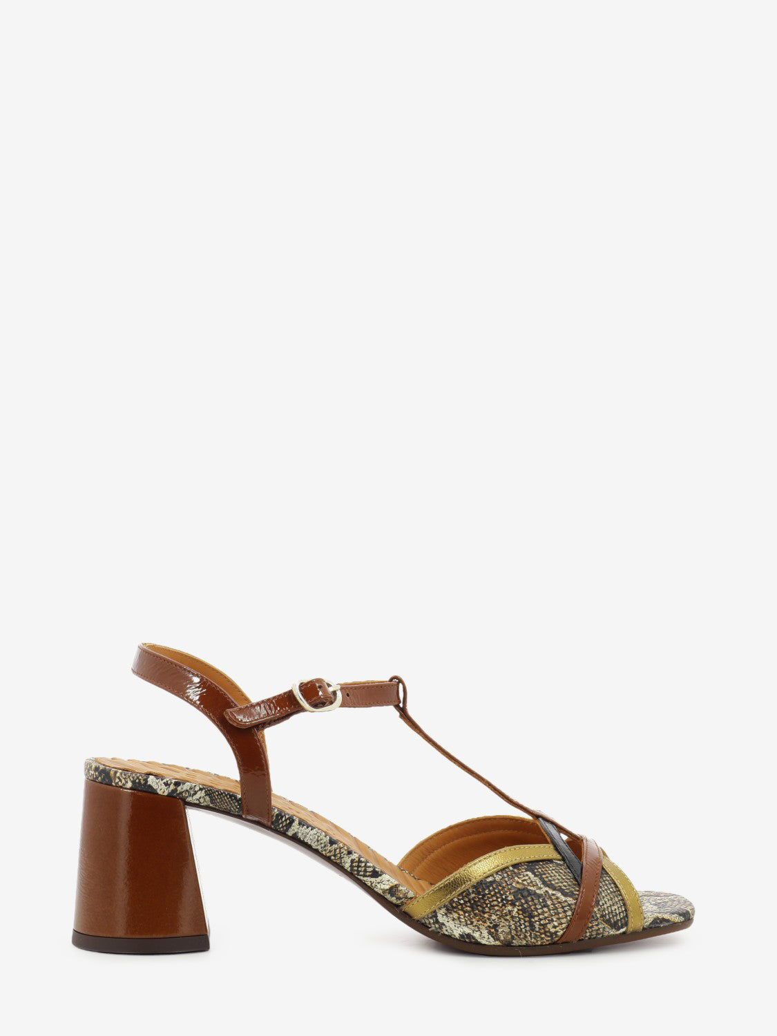 Ryejo brown / snake heeled sandals