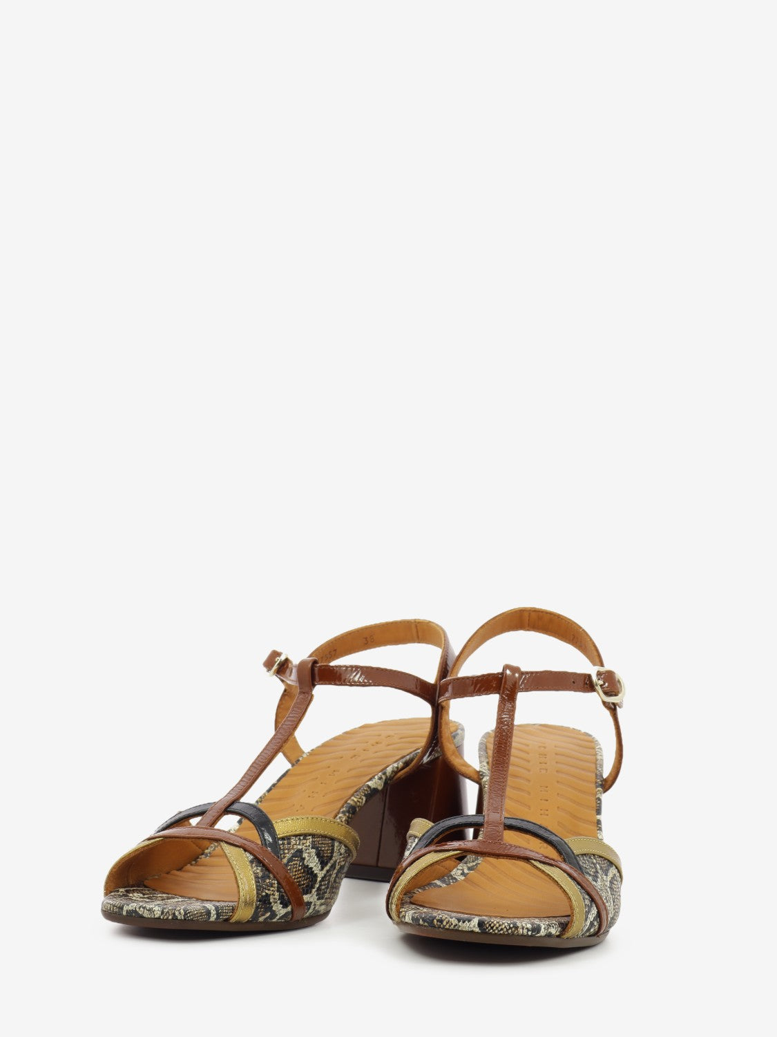 Ryejo brown / snake heeled sandals