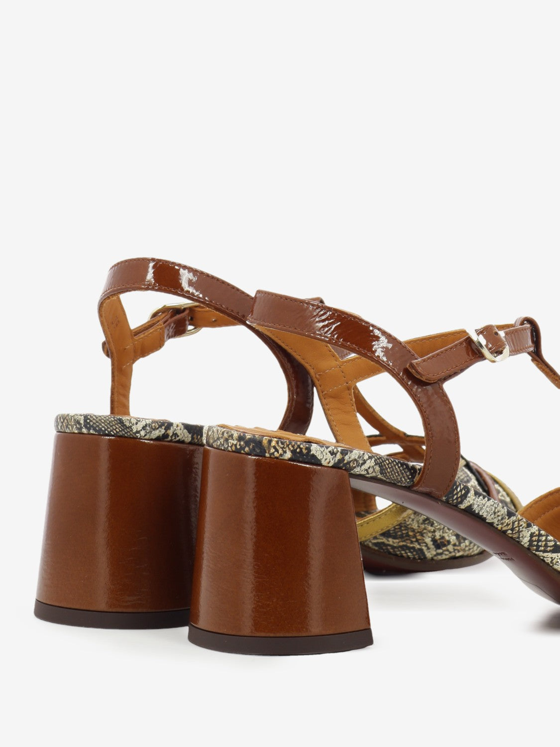Ryejo brown / snake heeled sandals