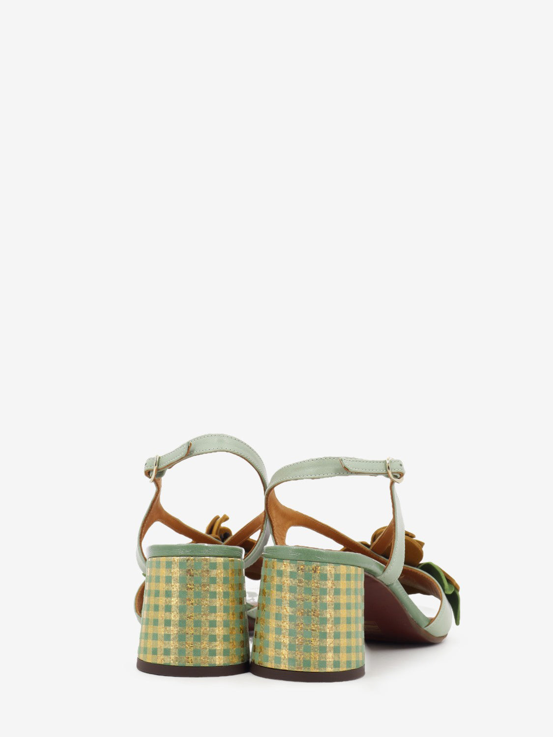 Rymane green / leather heeled sandals
