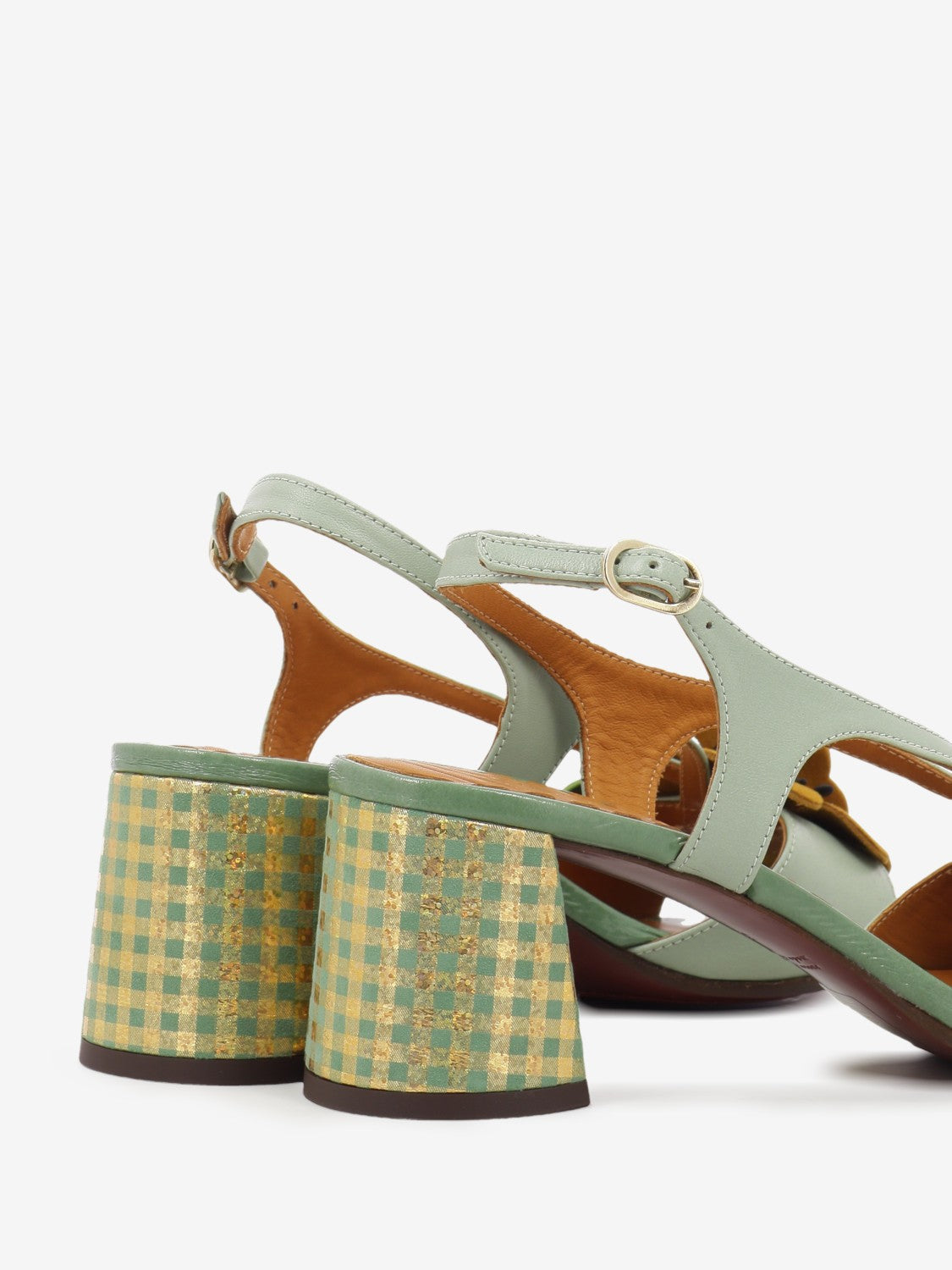 Rymane green / leather heeled sandals