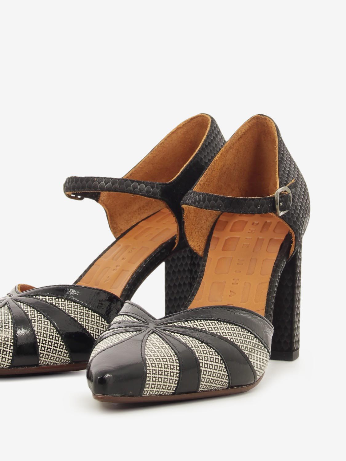 Slingback Aray in pelle nero