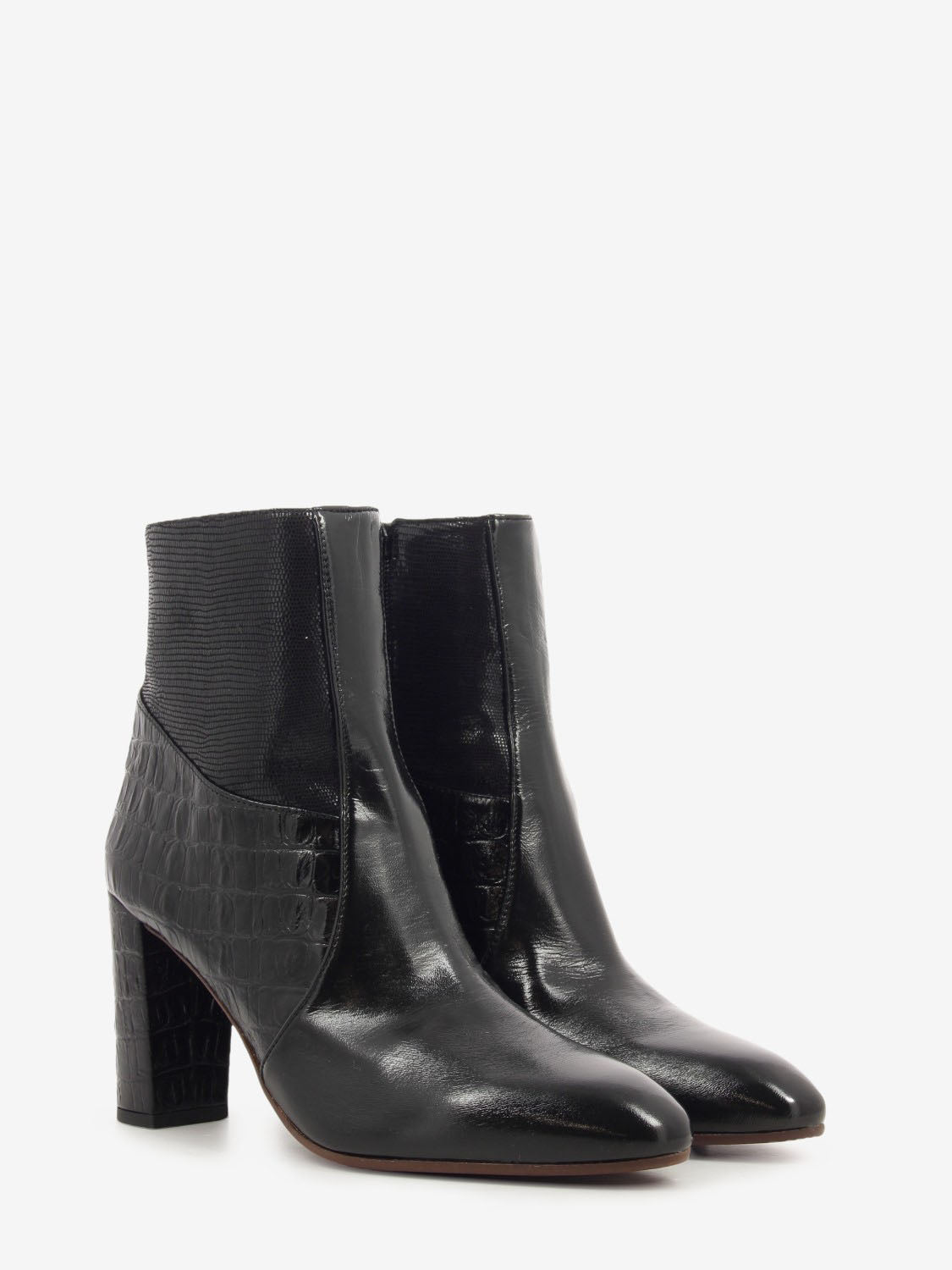 Black leather Ramona ankle boots