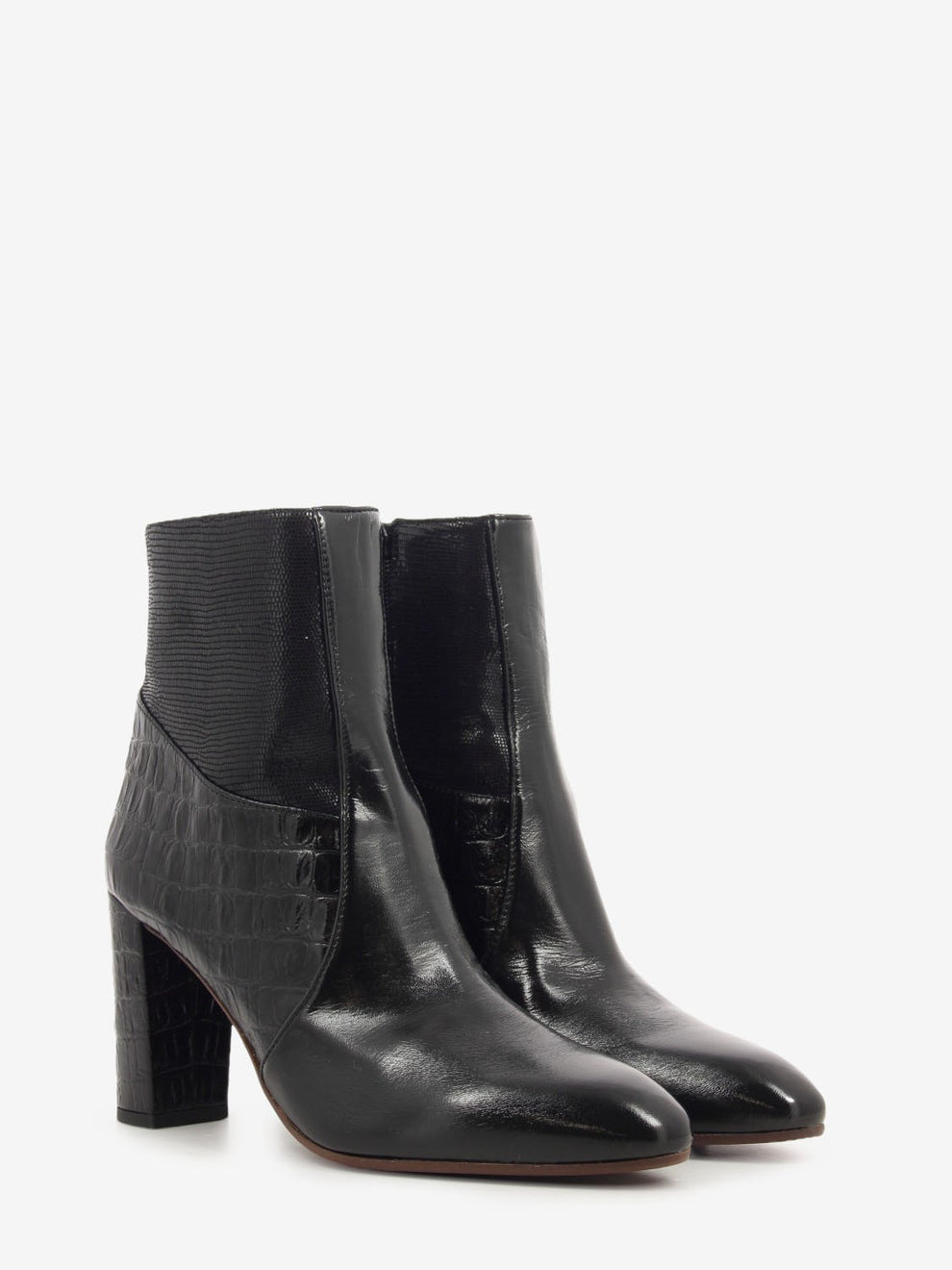 Black leather Ramona ankle boots