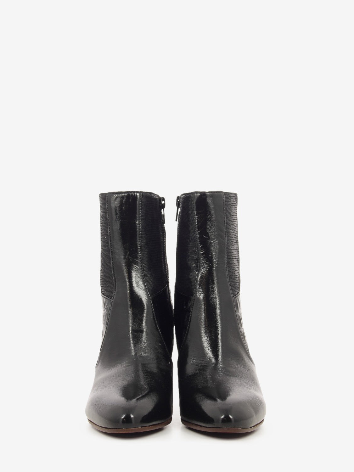 Black leather Ramona ankle boots