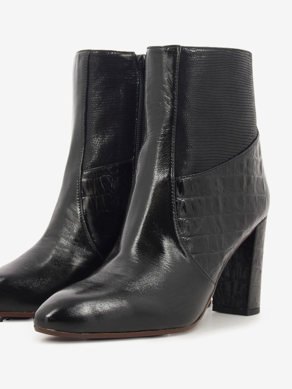 Black leather Ramona ankle boots