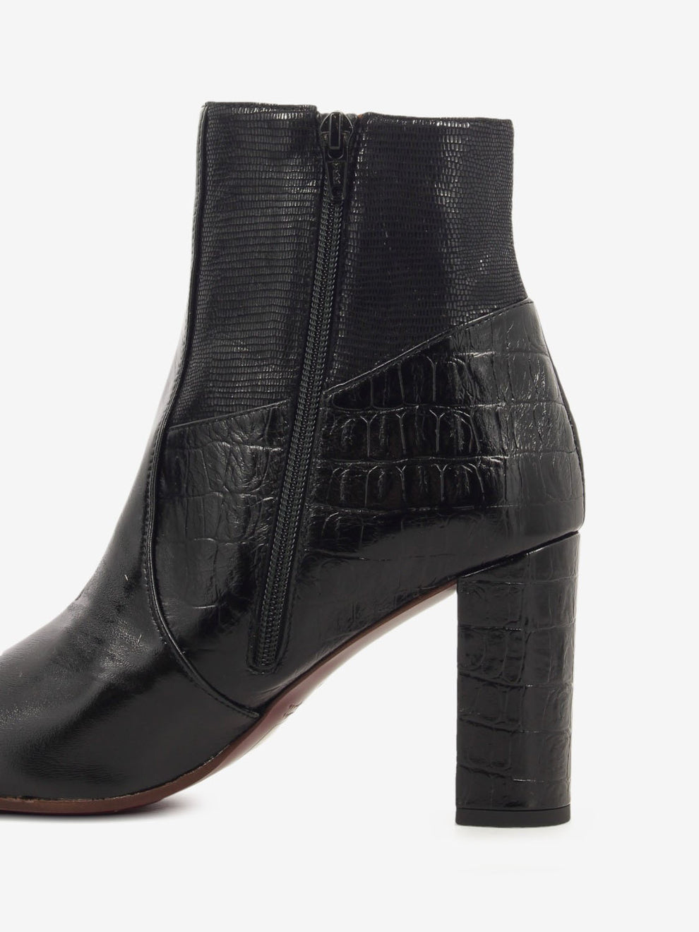 Black leather Ramona ankle boots
