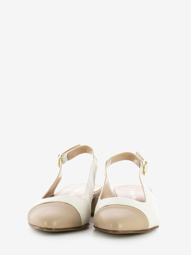 CINZIA VALLE - Chanel a punta dettaglio laminato beige / oro